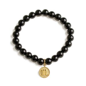 Astrotalk Scorpio Obsidian Bracelet with Charm | Provides Protection, Enhances Personal Power & Promotes Grounding Energy | Elegant Obsidian Charm Bracelet for Woman | Gift for Woman