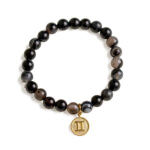 Astrotalk Gemini Agate Bracelet with Charm | Boosts Mental Clarity, Sharpens Focus & Enhances Emotional Stability | Elegant Agate Charm Bracelet for Woman | Gift for Woman