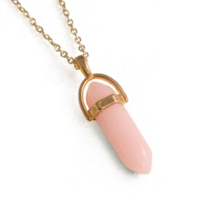 Astrotalk Taurus Pencil Pendant with Chain | Rose Quartz Necklace | Attracts Love & Harmony | Pendant for Woman | Gift Items for Women
