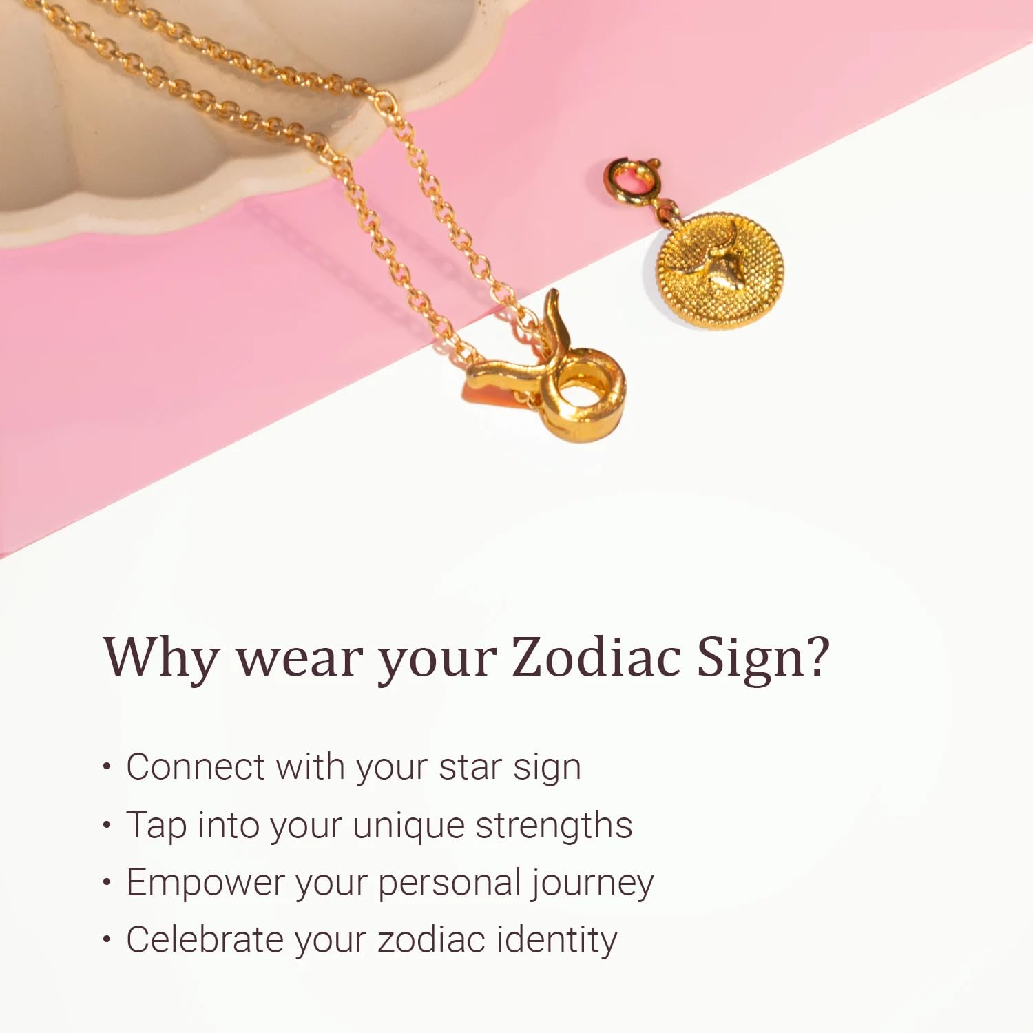 Astrotalk Taurus Zodiac with Rose Quartz Crystal Jewellery | Rose Quartz Bracelet & 2 Pendants with Charm | Promotes Love & Emotional Healing | Taurus Charm for Stability | Gift for Woman - Image 4