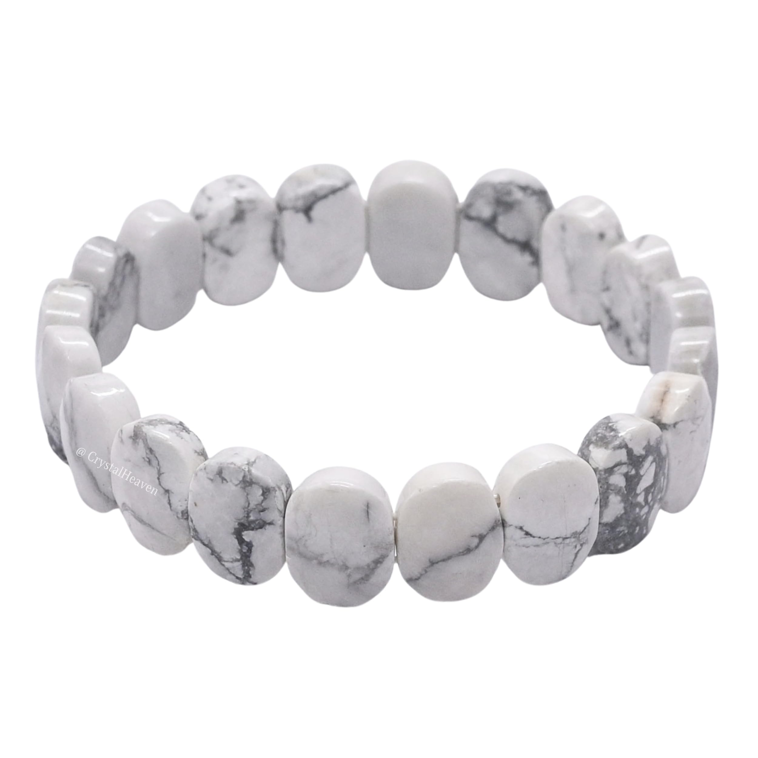Certified Howlite Bracelet for Women Men with Healing Crystal and Reiki Stone - Beautiful Gemstone Faceted Beaded Bracelet for Balance, Harmony & Positive Energy (Oval Stone) - Image 7