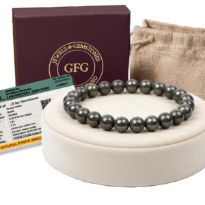 GFG Raw Pyrite Bracelet | Attracts Money, Fame, Good Luck & Grows Business | Energized for 108 hrs by Top Astrologers | Certificate of Authenticity Included | For Men & Women - 8MM
